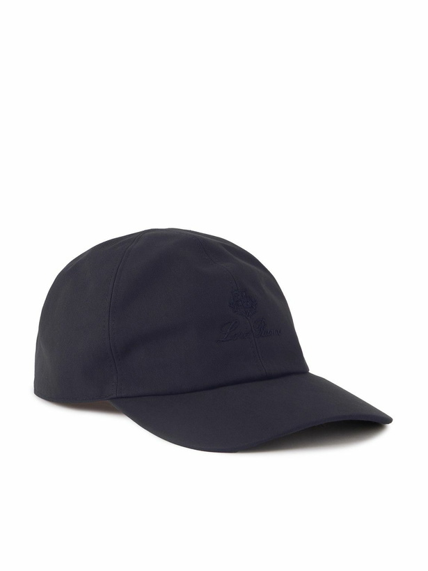 Photo: Loro Piana - Logo-Embroidered Rain System® Cotton-Blend Twill Baseball Cap - Blue