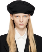 Y's Black Wool Beret