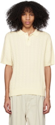 BEAMS PLUS White Two-Button Polo