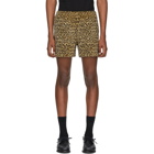 Noah NYC Beige and Black Corduroy Leopard Shorts