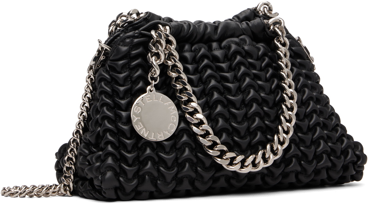 Stella McCartney Black Falabella Popcorn Drawstring Crossbody Bag
