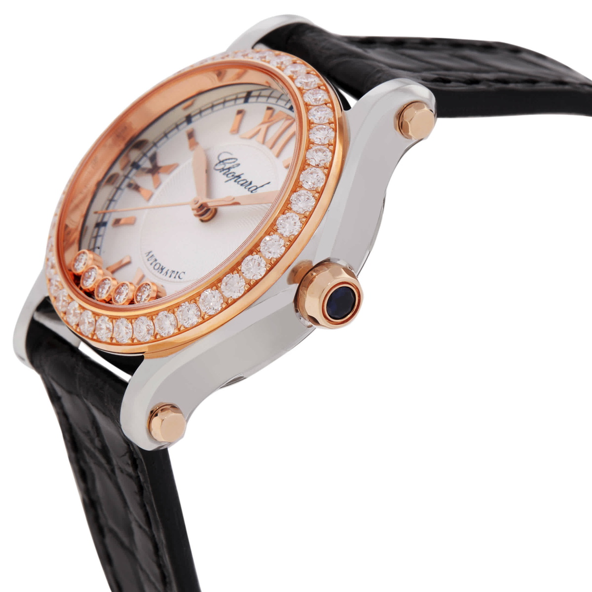 Chopard Happy Sport Automatic Chronometer Diamond Silver Dial Ladies Watch 278573-6015