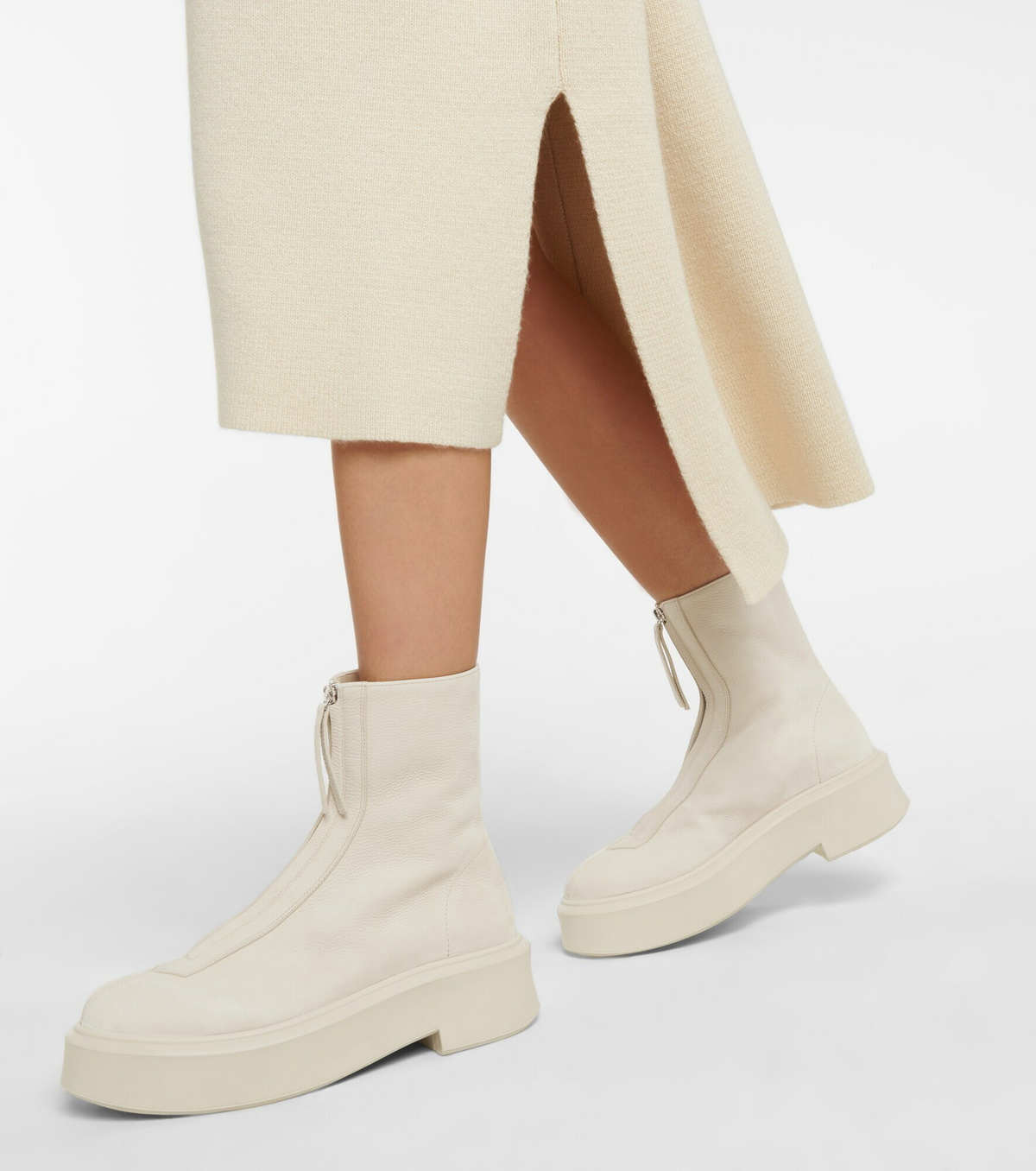 The Row Zipped 1 leather ankle boots The Row