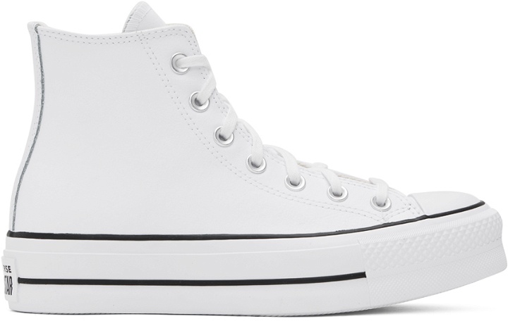 Photo: Converse White Chuck Taylor All Star Lift Leather Sneakers
