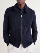 Boglioli - Suede Bomber Jacket - Blue