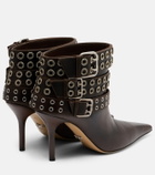 Mach & Mach Buckle Belt 95 leather ankle boots