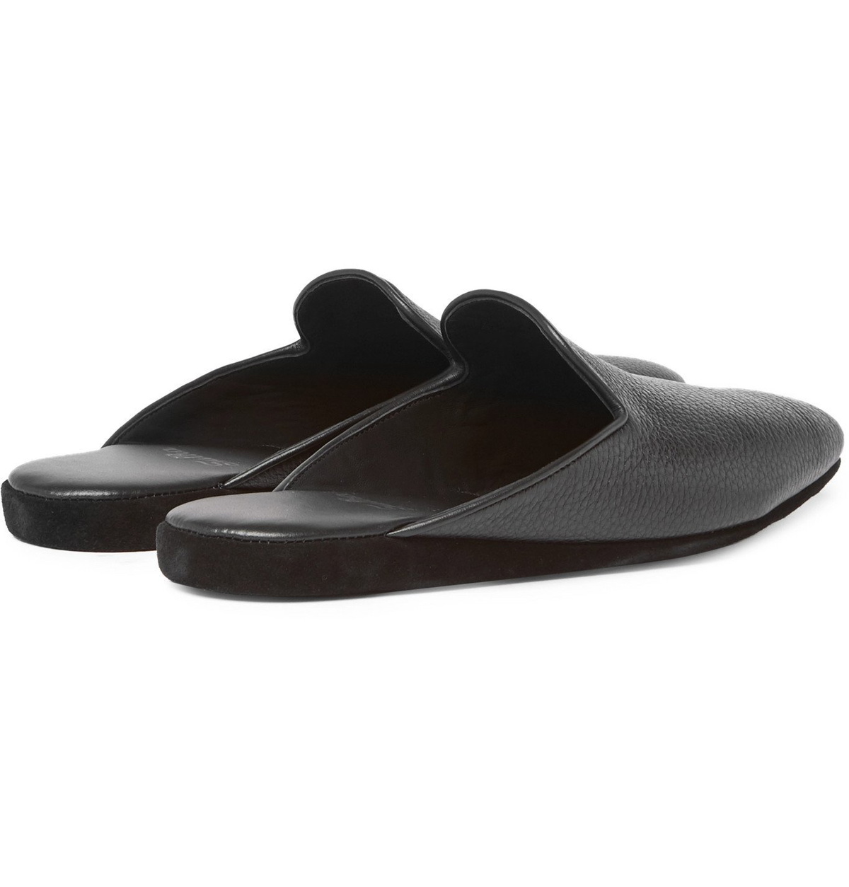 Sulka - Full-Grain Leather Slippers - Blue