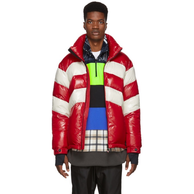 Photo: Moncler Grenoble Red and Off-White Down Golzern Jacket