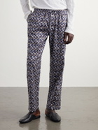 Zimmerli - Printed Cotton-Sateen Pyjama Trousers - Blue