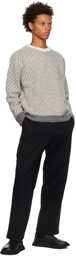 Solid Homme Black Press-Stud Lounge Pants