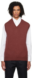 De Bonne Facture Burgundy V-Neck Vest