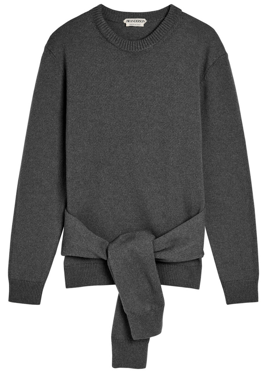 JW Anderson Waist Tie Wool-blend Jumper Grey