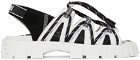 Fendi Black & White FF Vertigo 'Fendi Force' Sandals