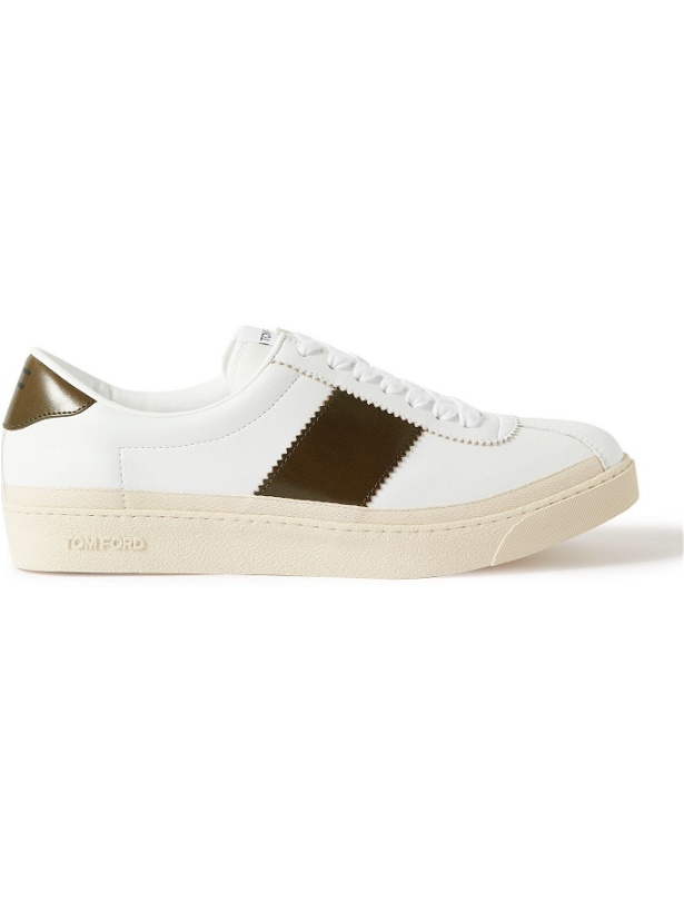 Photo: TOM FORD - Bannister Panelled Faux Leather Sneakers - White