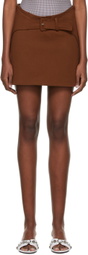 Anne Isabella Brown Viscose Mini Skirt
