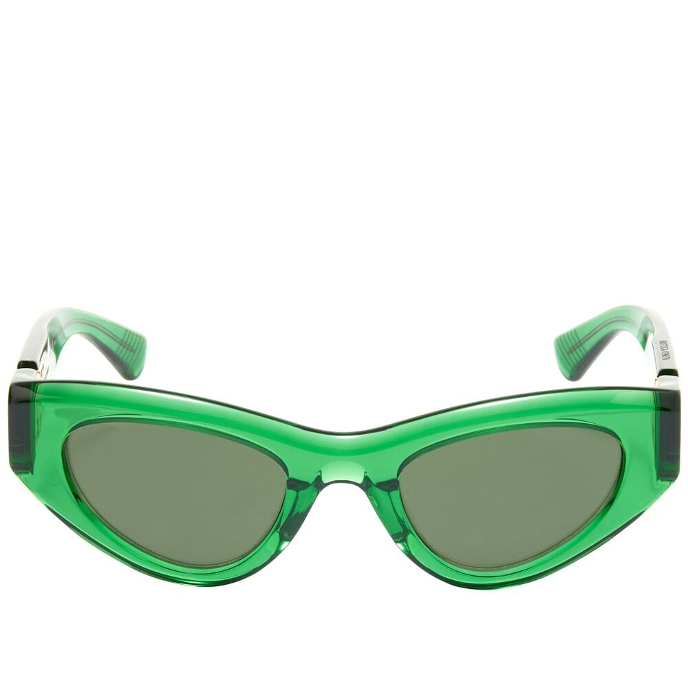 Bottega Veneta Eyewear Cat-Eye Croc-effect Sunglasses - Green