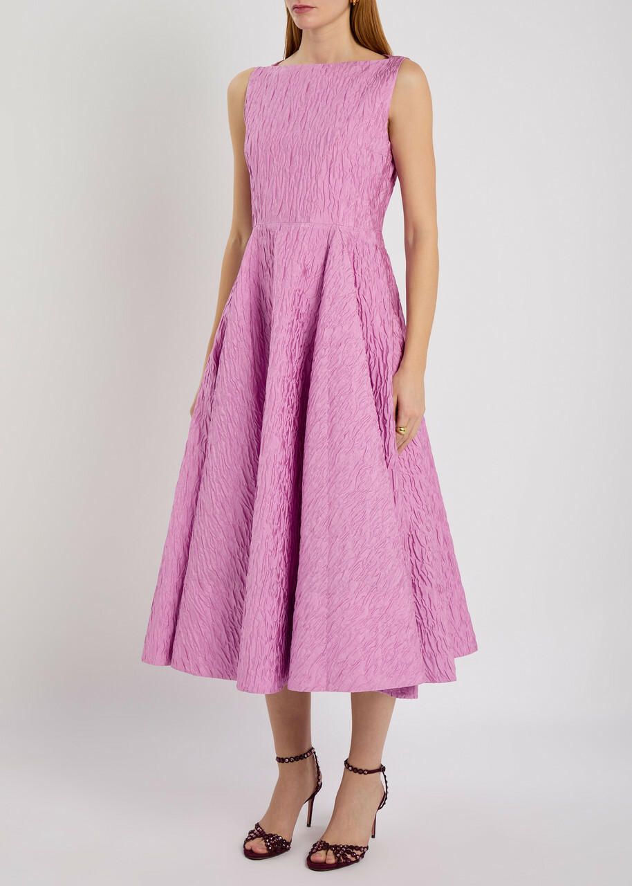 Roksanda Tera Cloqué Midi Dress Light Pink