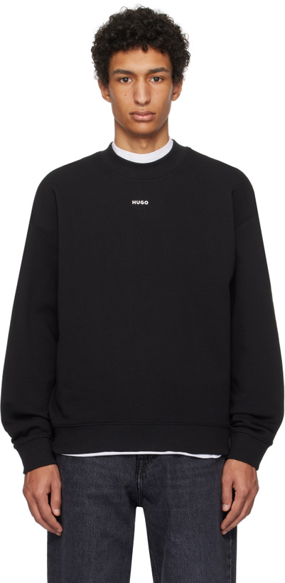 Photo: Hugo Black Cotton-Terry Logo Sweatshirt