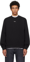 Hugo Black Cotton-Terry Logo Sweatshirt