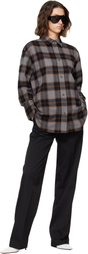 Róhe Gray Flannel Check Overshirt