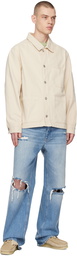 FRAME Off-White Patch Pocket Denim Shirt