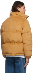 GCDS Tan Down Alcantara Puffer Coat