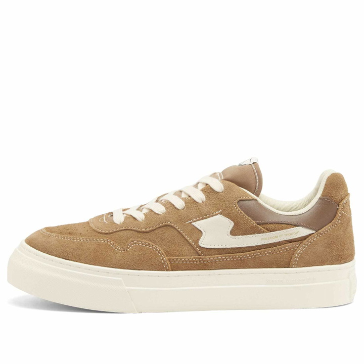 Photo: Stepney Workers Club Men's Pearl S-Strike Geo Merged Sneaker in Brown