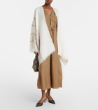 Brunello Cucinelli Striped linen, cashmere, and silk poncho