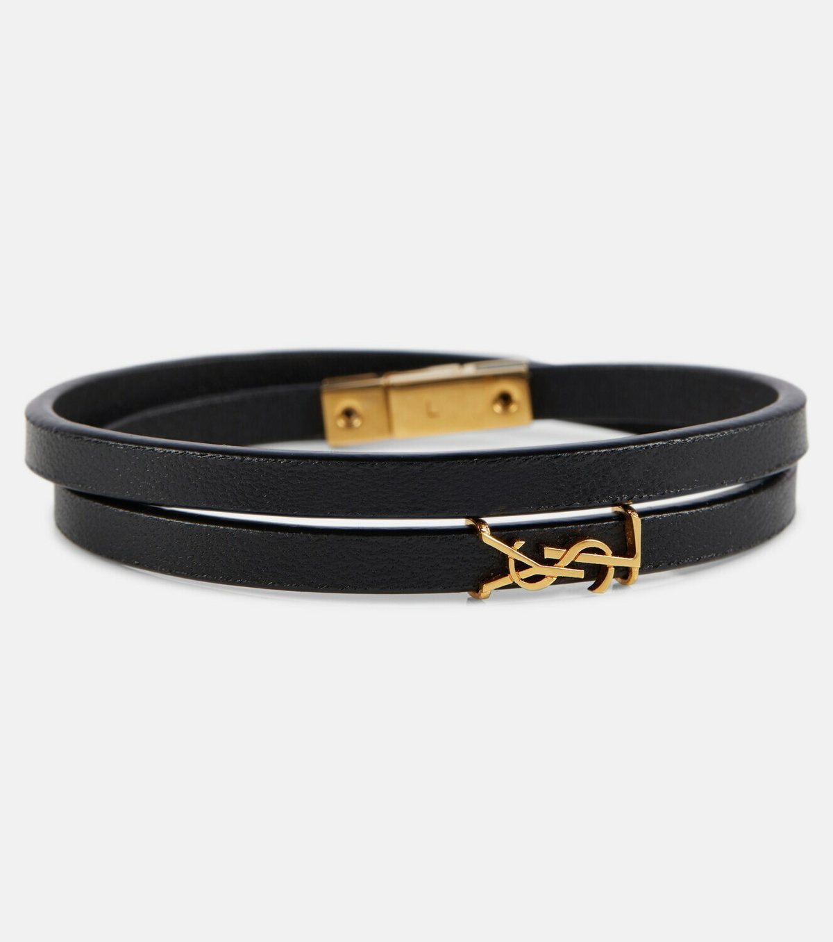 Saint Laurent - YSL logo leather bracelet Saint Laurent