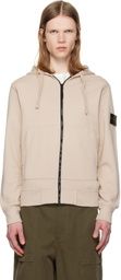Stone Island Beige 6100061 Organic Cotton Fleece Hoodie