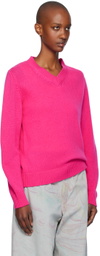 The Elder Statesman Pink Monterey V-Neck Sweater