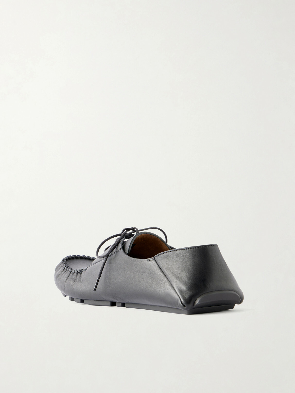 LOEWE - Rambla Leather Boat Shoes - Black