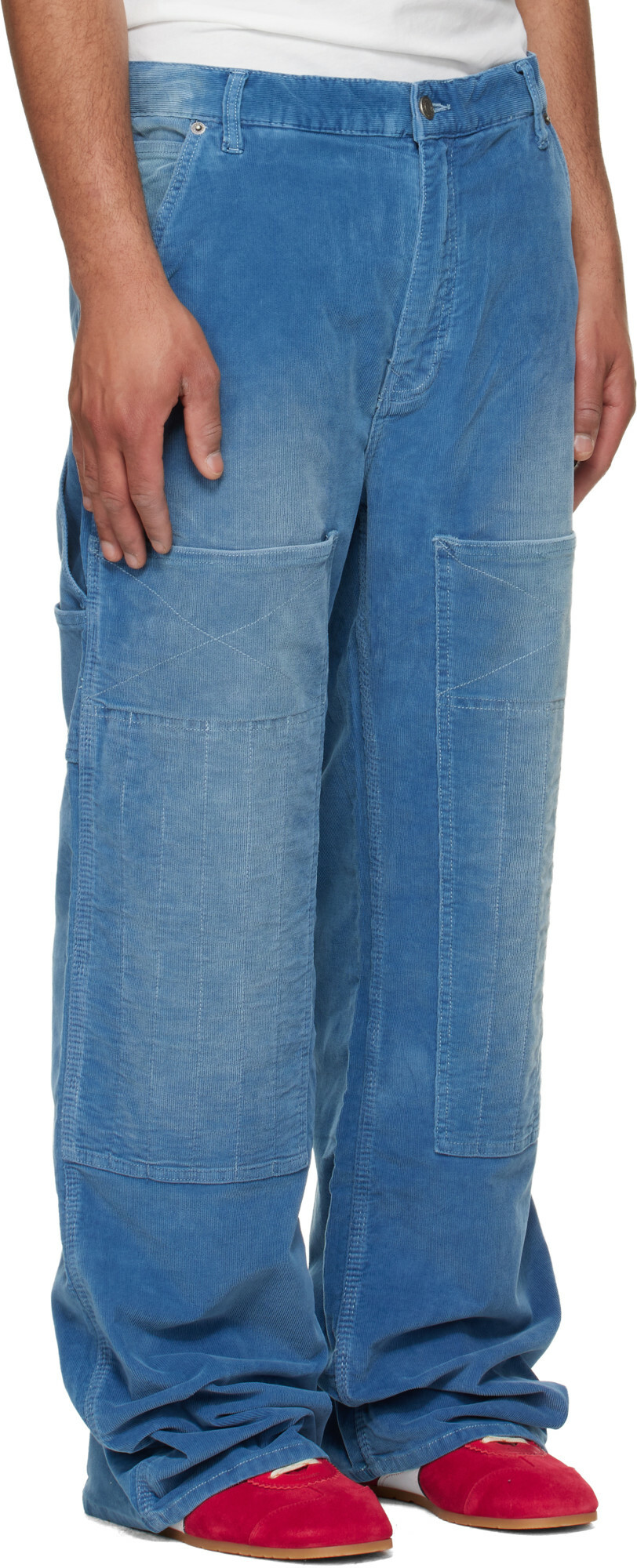 COÛT DE LA LIBERTÉ Blue Eli Corduroy Painter Trousers