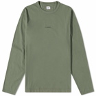 C.P. Company Men's Centre Logo Long Sleeve T-Shirt in Thyme