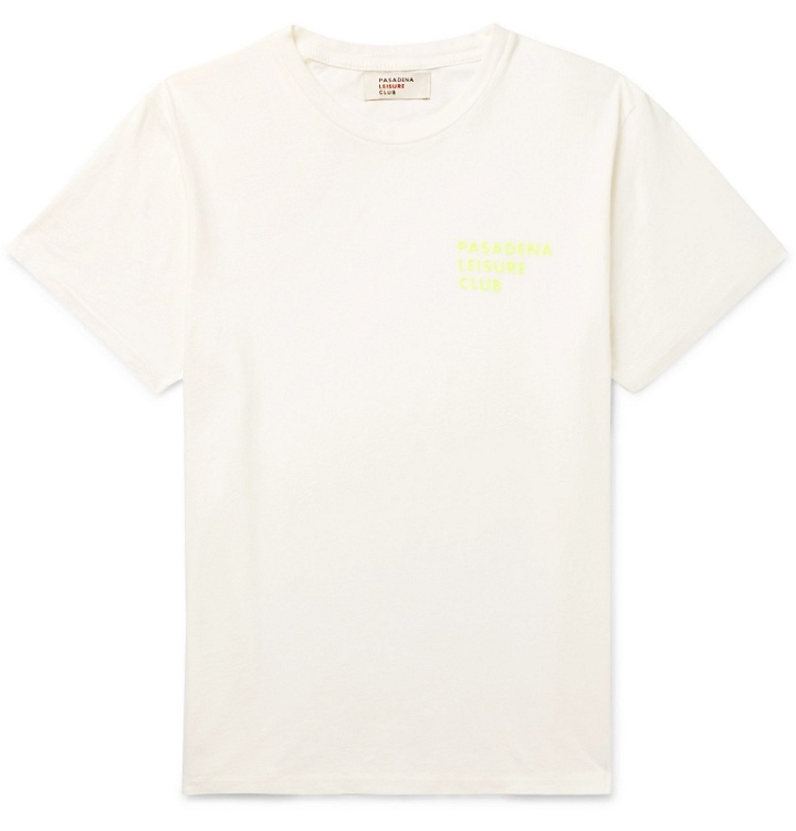 Photo: Pasadena Leisure Club - Logo-Print Cotton-Jersey T-Shirt - Neutrals