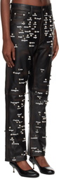 doublet Black Pressure Points Studs Leather Pants