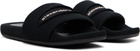 Alexander Wang Black 'AW' Slash Knit Pool Slides