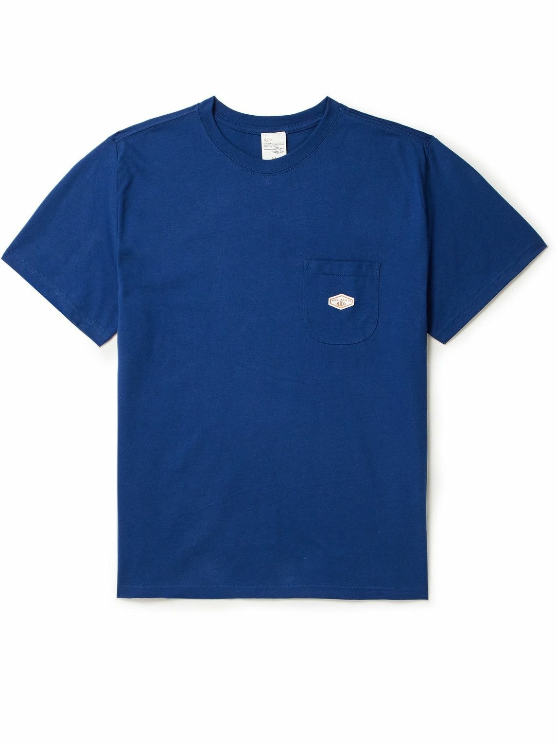 Photo: Nudie Jeans - Leffe Logo-Appliquéd Cotton-Jersey T-Shirt - Blue