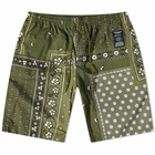 Neighborhood Men's Bandana Chopped Short in Olive Drab