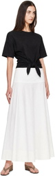 St. Agni Black Cotton Jersey Split Back Top