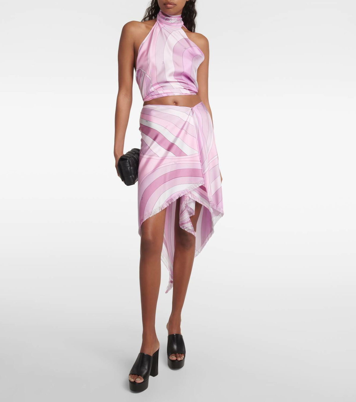 slim fit dress slacks Iride-Print Silk Halter Dress main image 1