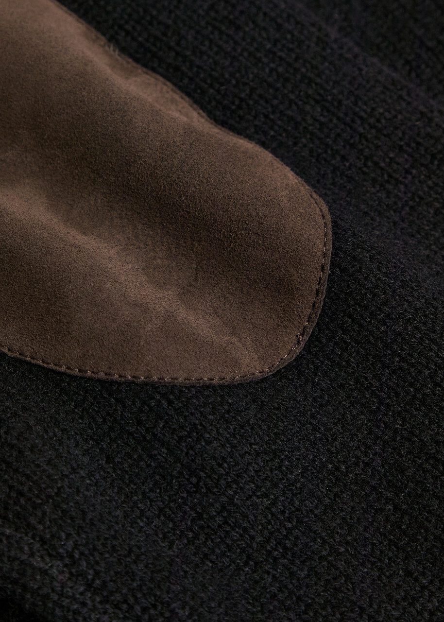 Frame Suede Patch Wool-blend Jumper Black