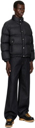 COOR Black Double Stitch Snap Button Down Jacket