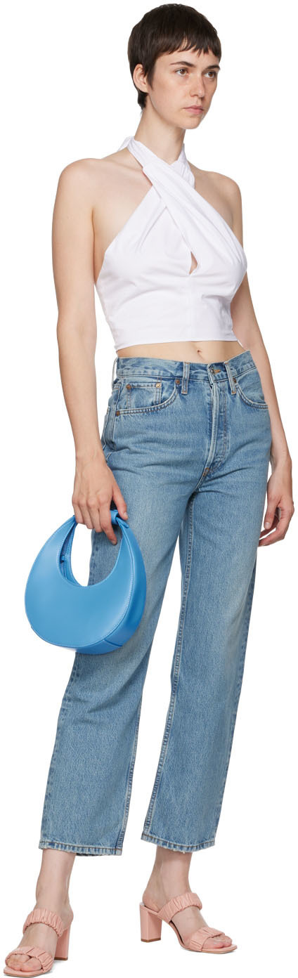 Staud Blue Mini Moon Bag