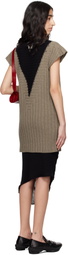 Kiko Kostadinov Brown & Black Dakota Vest Minidress