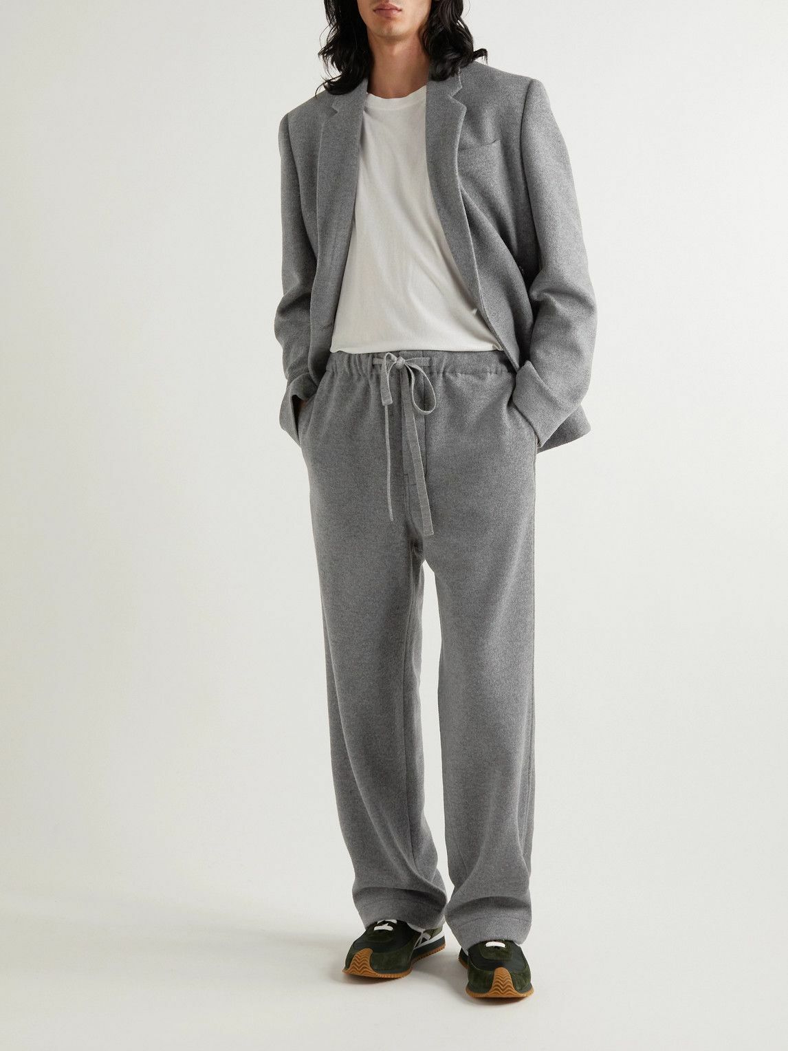 Loewe - Straight-Leg Wool-Blend Drawstring Trousers - Gray Loewe