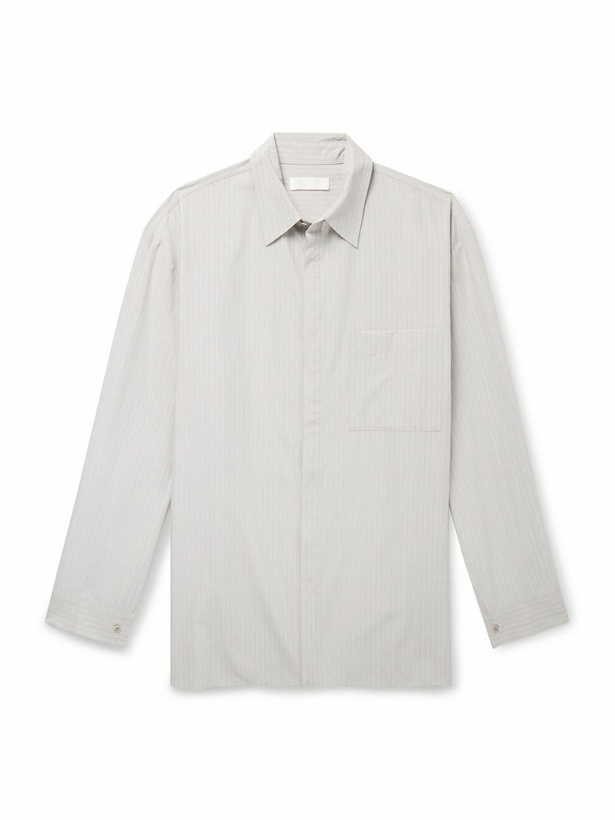 Photo: Amomento - Striped TENCEL™ Lyocell and Cotton-Blend Shirt - Gray