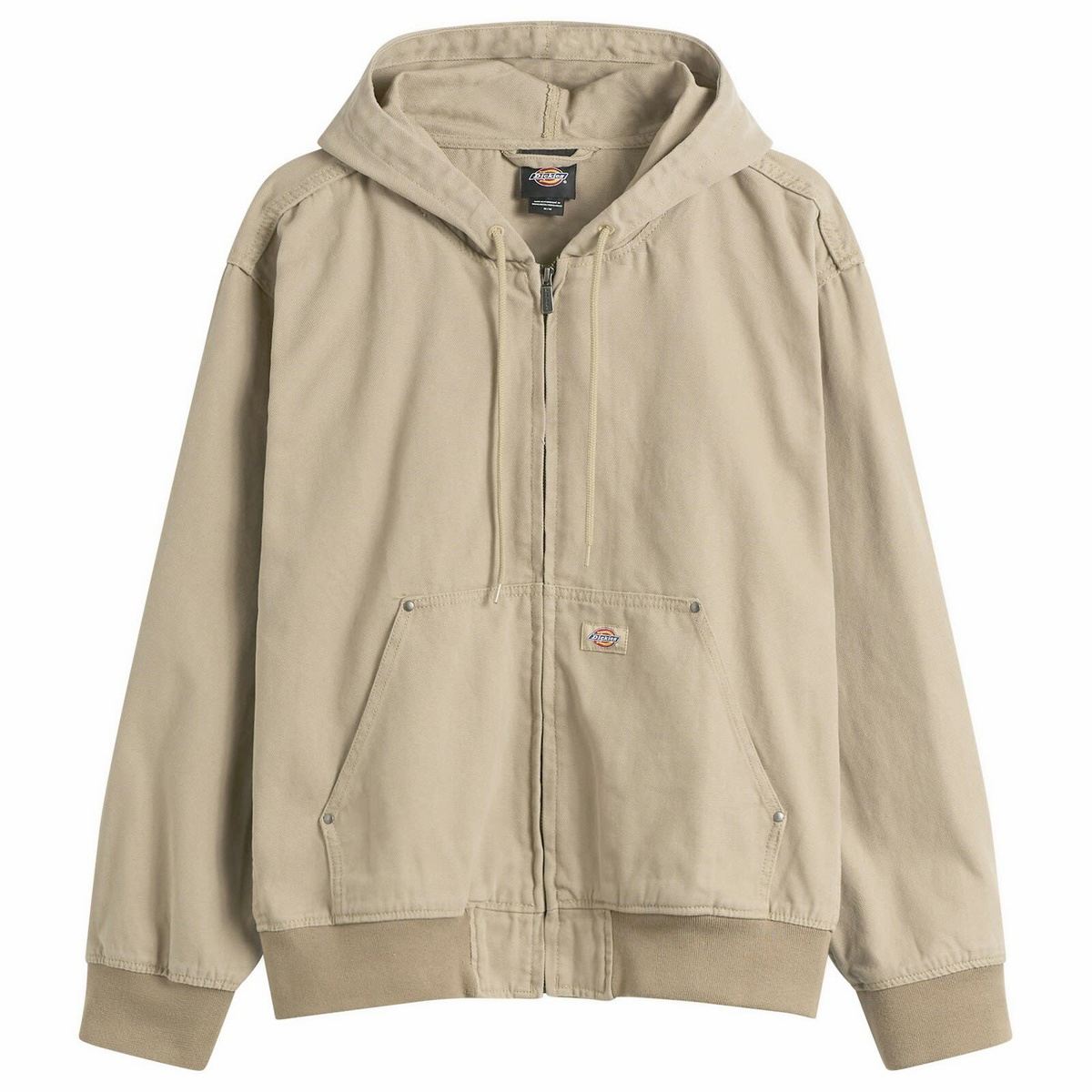 Dickies Men's Unlined Canvas Hooded Bomber Jacket in Desert Sand