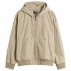 Dickies Men's Unlined Canvas Hooded Bomber Jacket in Desert Sand