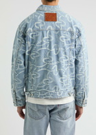 Evisu Seagull Logo-jacquard Denim Jacket Indigo